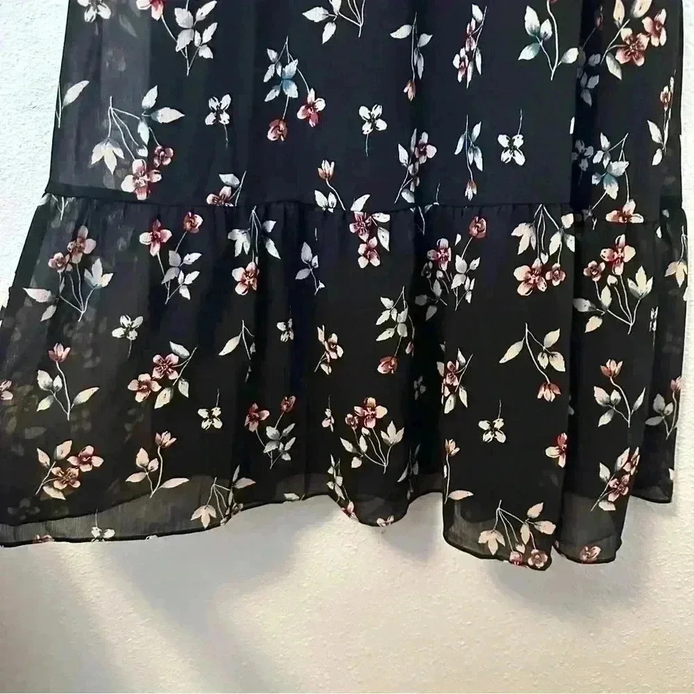 Madewell - Long Black, Floral Dress - Picture 7 of 8